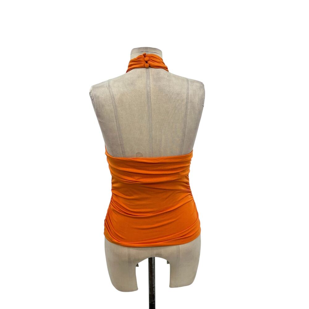 Veronica Beard Leyla Top‎ Halter Neck Sleeveless Jersey Orange Size XS - Picture 7 of 14